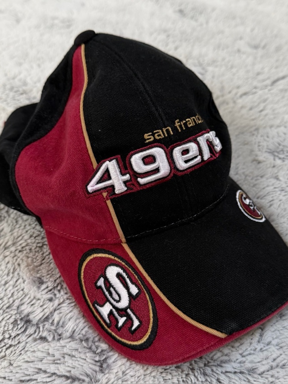 San Francisco 49ers Reebok NFL Pro Line Vintage Adjustable Cap‎ Hat Red Black